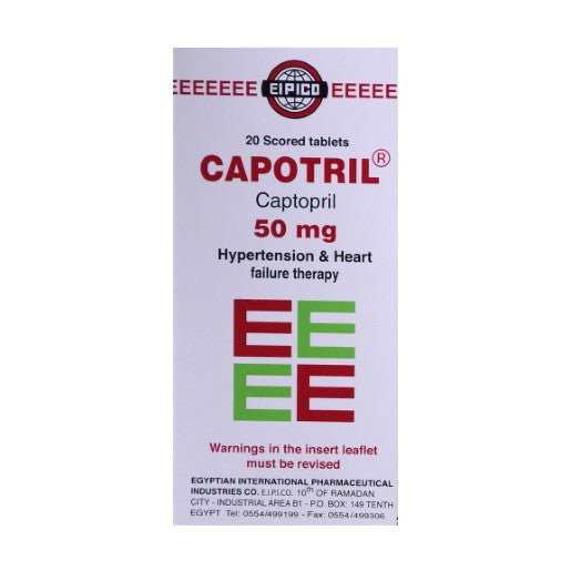 CAPOTRIL 50 MG 20 TAB