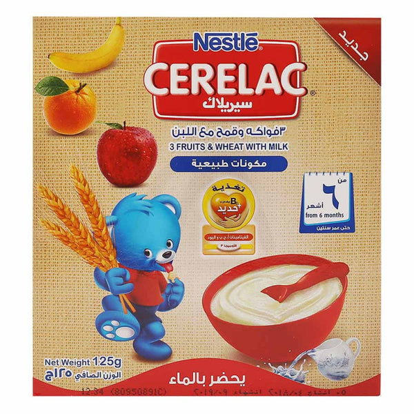 CERELAC IRON 3 FRUITS WHEAT MILK 125 GM