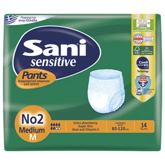 SANI SENSITIVE PANTS M (80-120)14 PCS