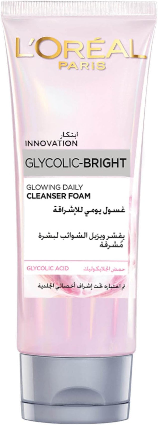 loreal glycolic bright foam 100ml