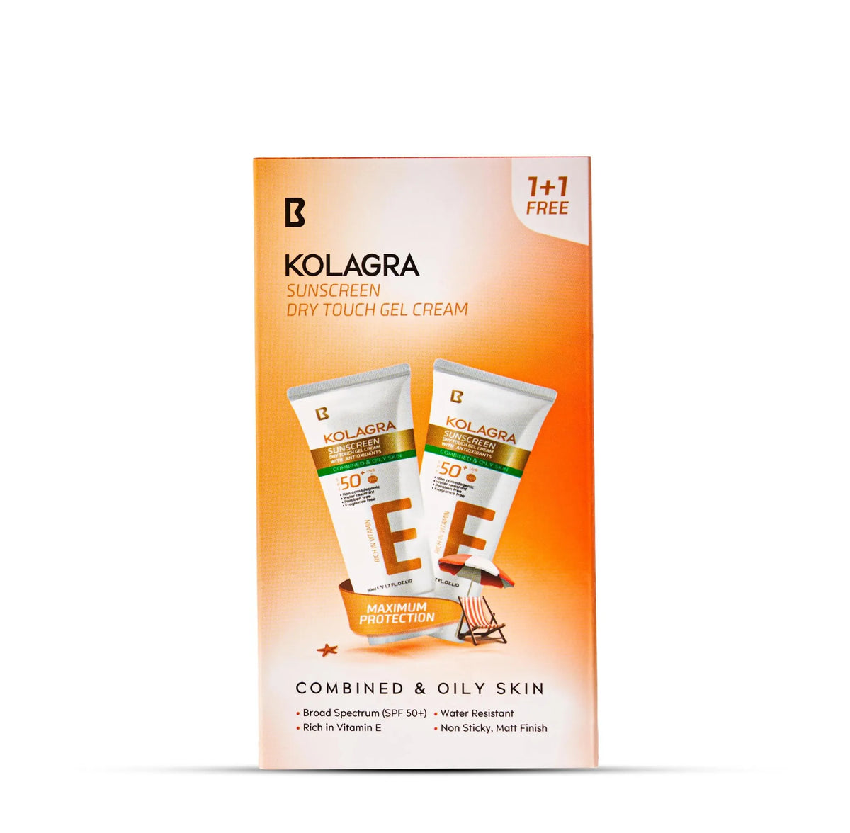 KOLAGRA SUNSCREEN 1+1 SPF50 CR 50ML